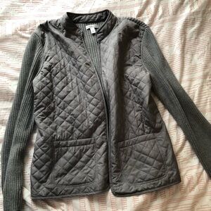 Croft & Barrow Gray Knit Quilted Vest